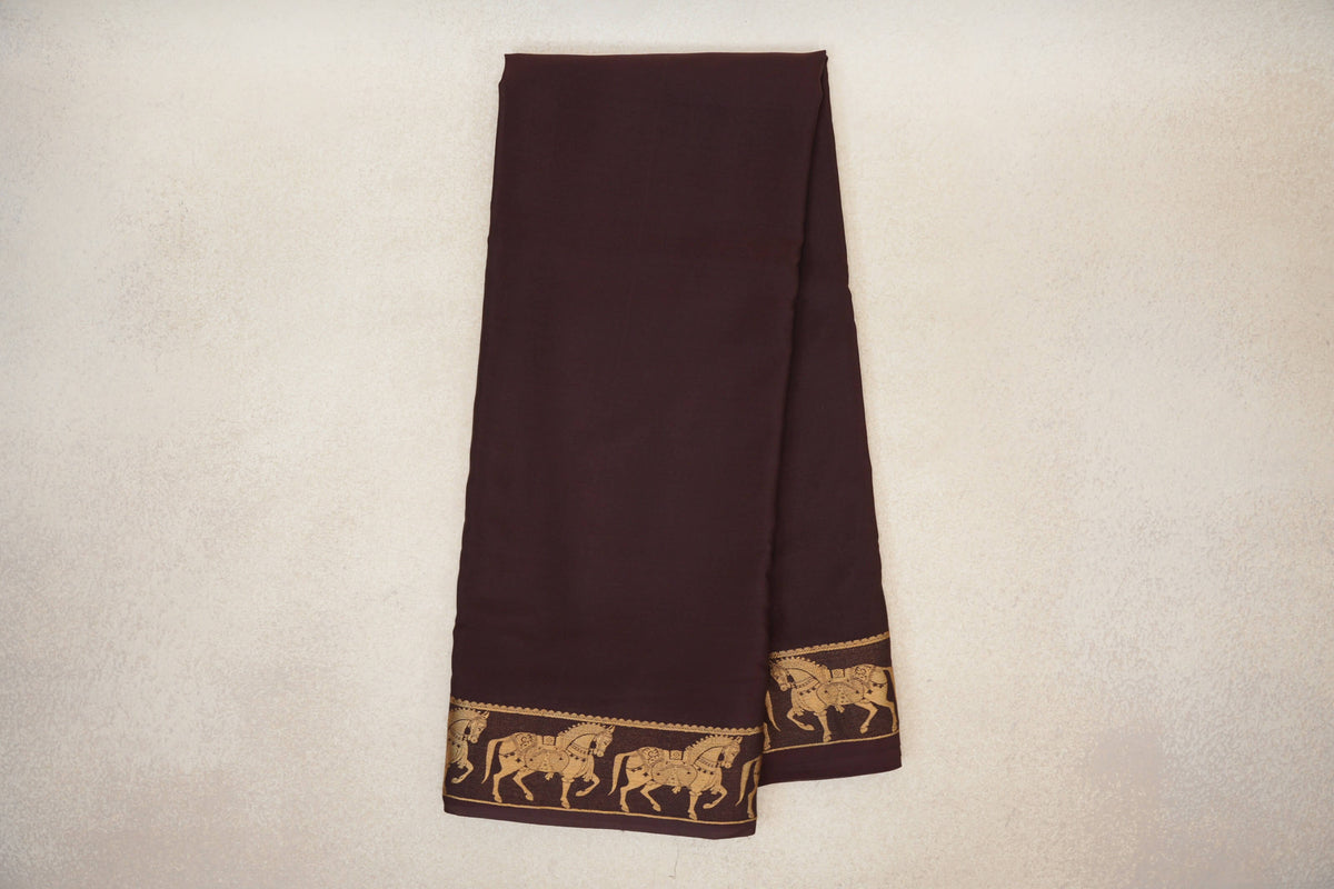 Online Coffee Bean Brown Mysore Silk Saree