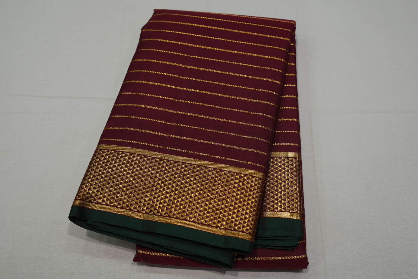 Dark maroon vintage kanchipuram silk saree