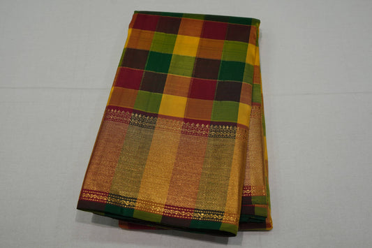 Multi-color vintage kanchipuram silk saree
