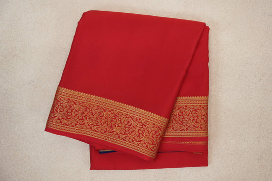 Bright Red Mysore Silk Saree