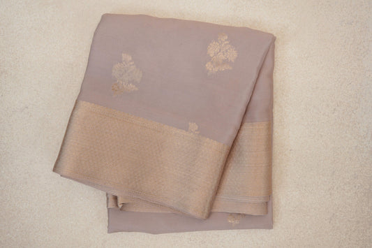 Dark Beige Mysore Silk Saree