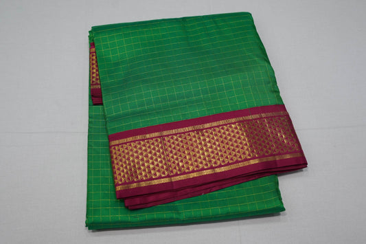 Green ten yards madisar silk saree
