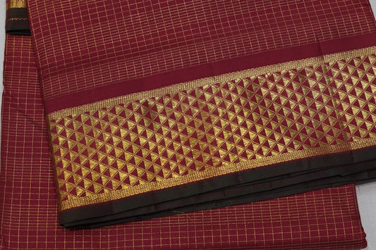 Checked ten yards madisar silk saree