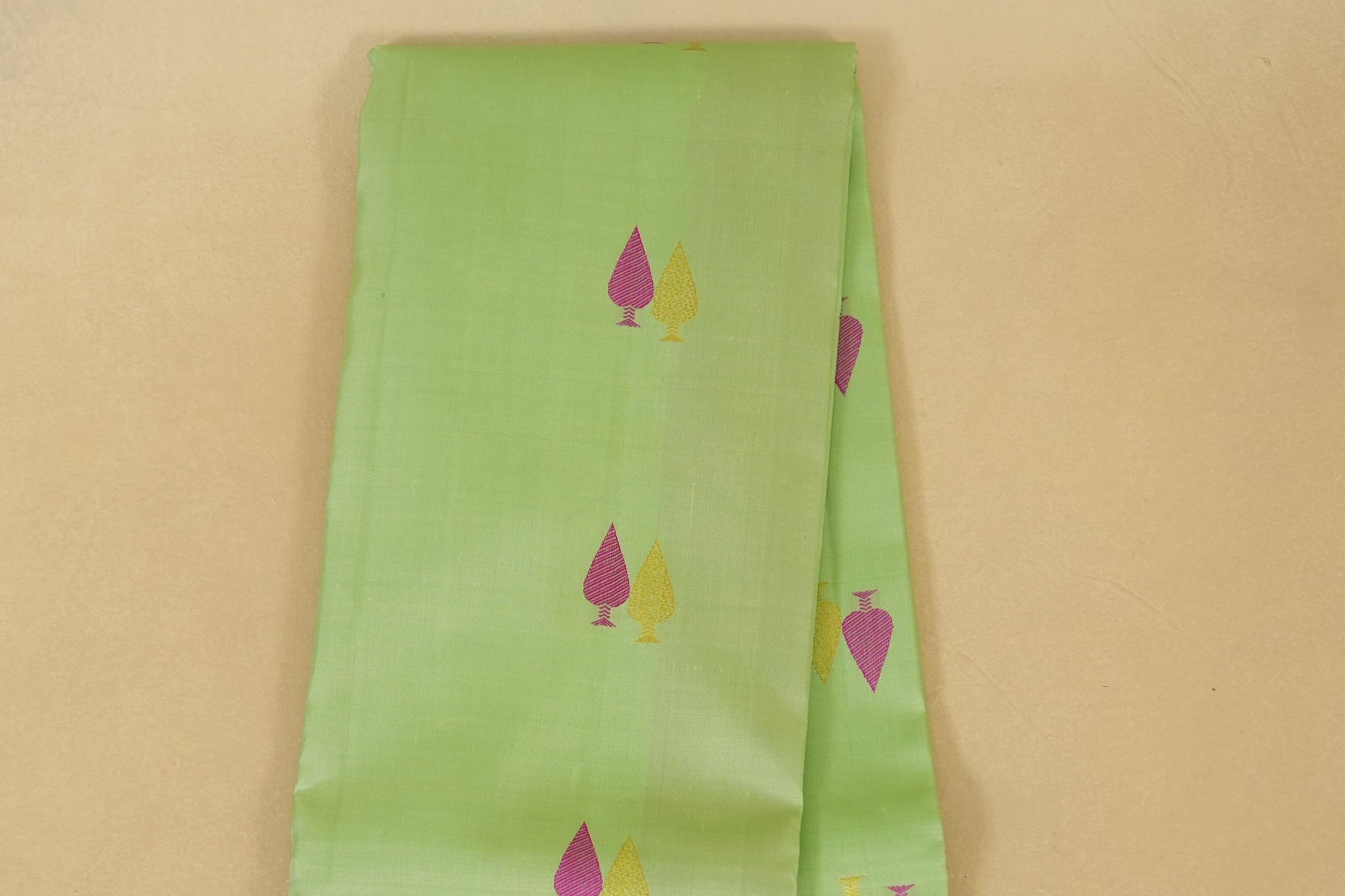 Pista Green Kanjivaram Silk Saree  Body Zoom