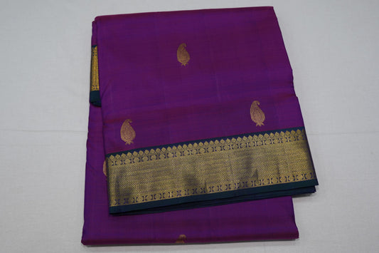 Dark magenta ten yards madisar silk saree