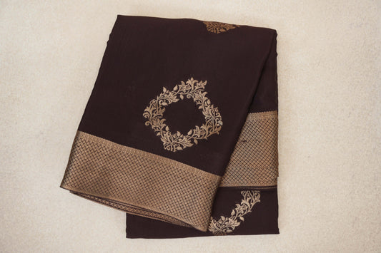 Coffee Bean Brown Mysore Silk Saree 