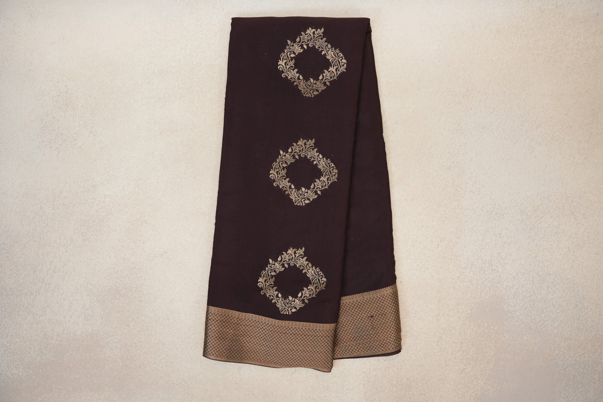 Online Coffee Bean Brown Mysore Silk Saree 