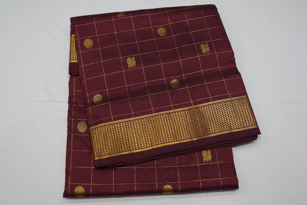 Brown ten yards madisar silk saree