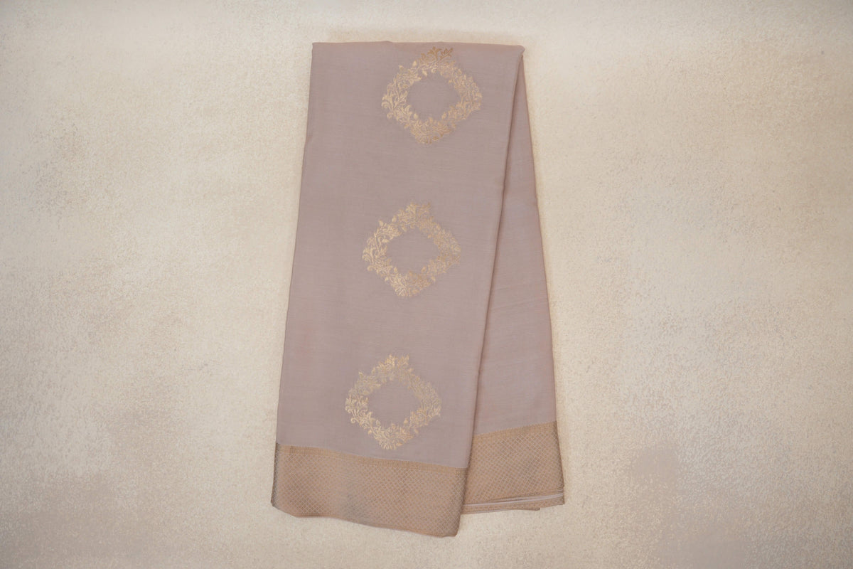 Online Light Sandal Beige Mysore Silk Saree