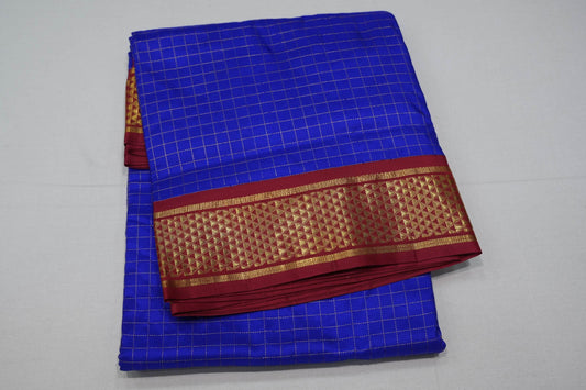 Ink blue ten yards madisar silk saree