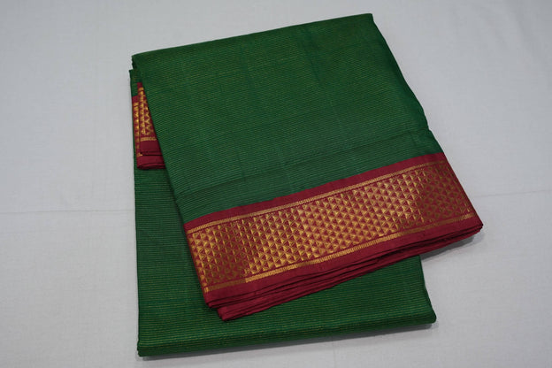 Green ten yards madisar silk saree