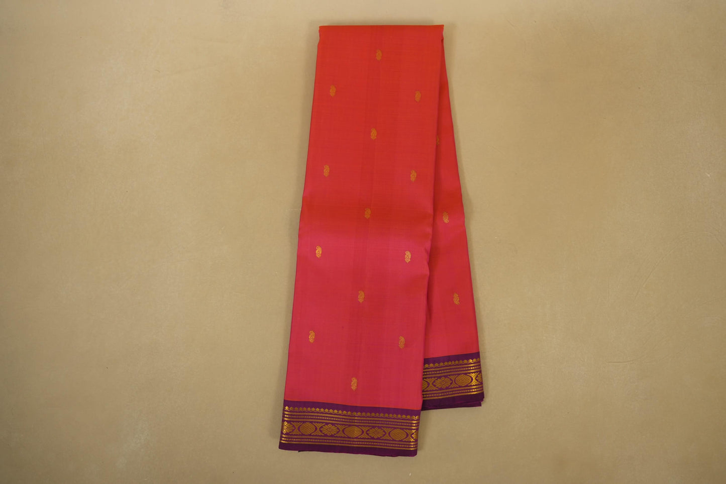 Pinkish Orange Vintage Kanjivaram Silk Saree Online