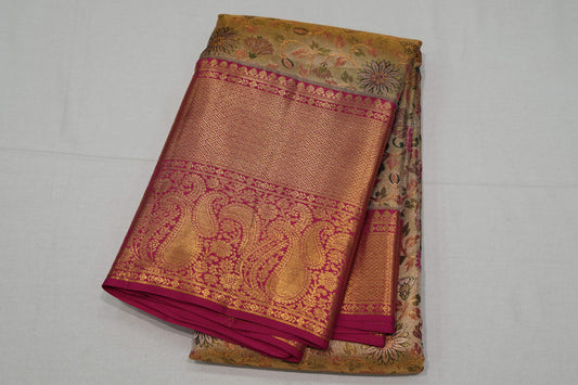 Golden vintage kanchipuram silk saree