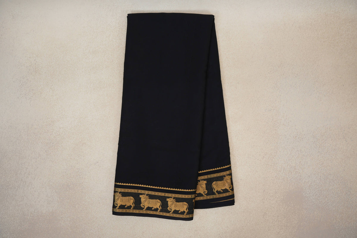 Online Black Mysore Silk Saree 