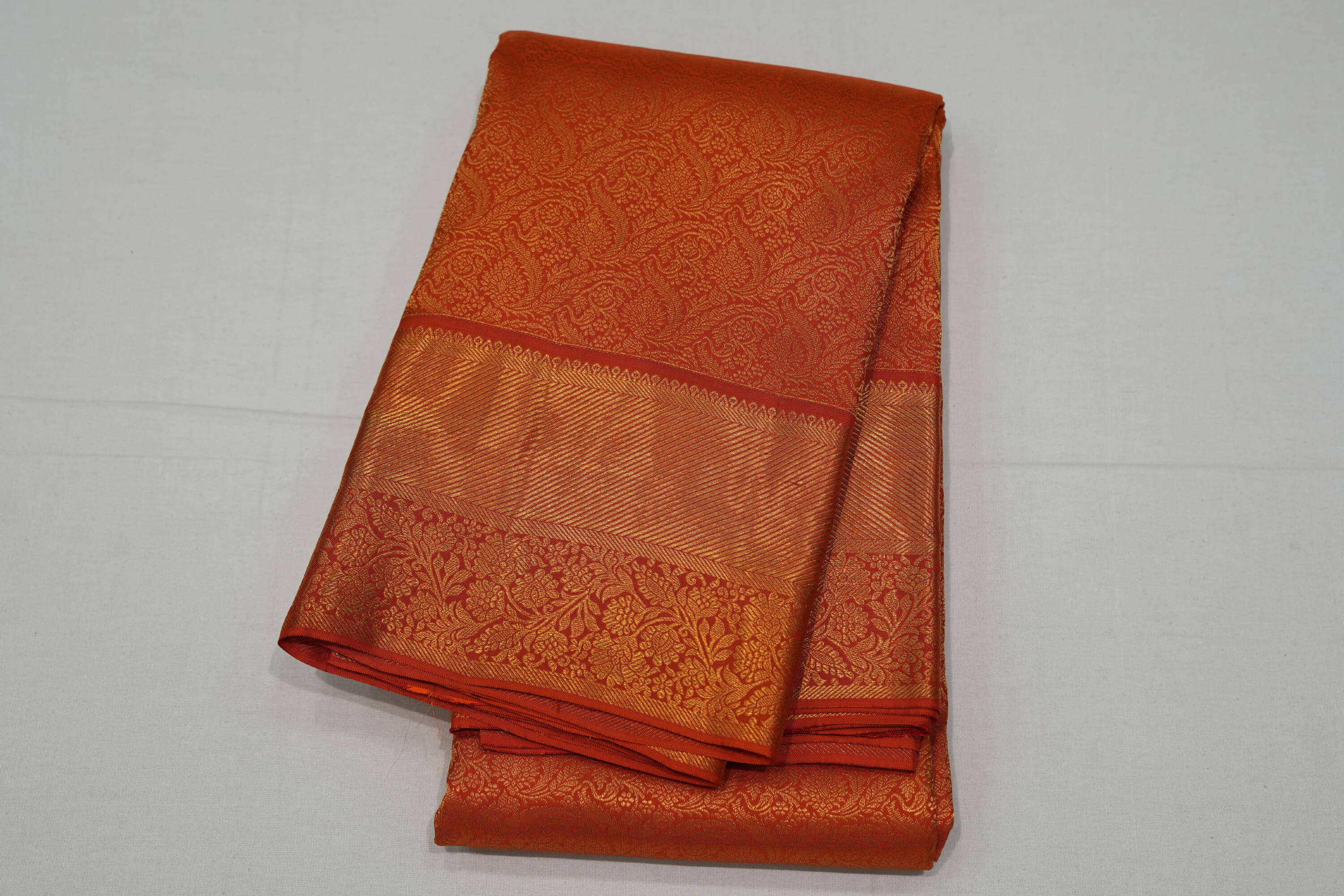 Orange Bridal Kanjivaram Silk Saree SS6932