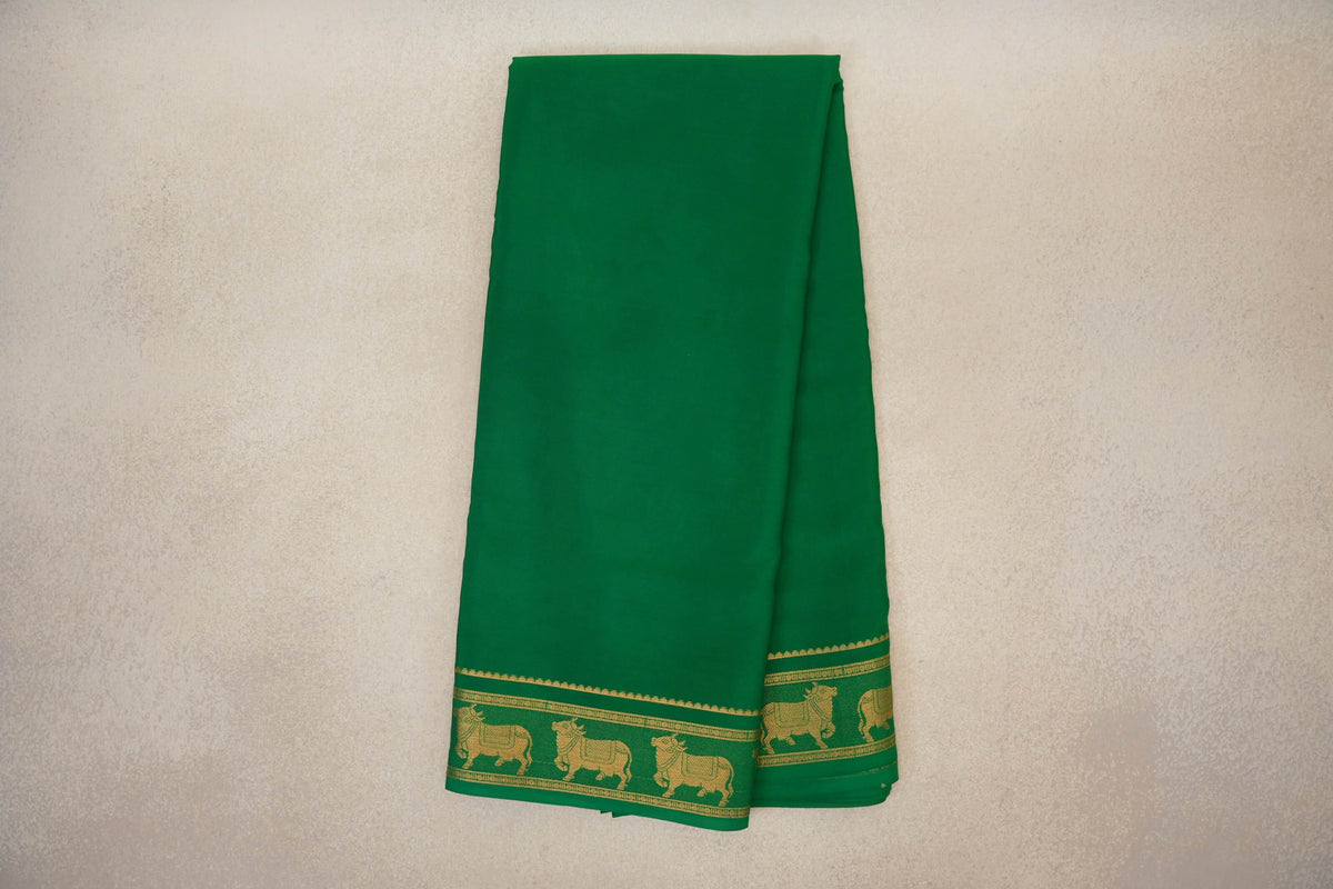 Online Leaf Green Mysore Silk Saree