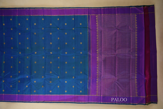 Peacock Green Kanjivaram Silk Saree Paloo