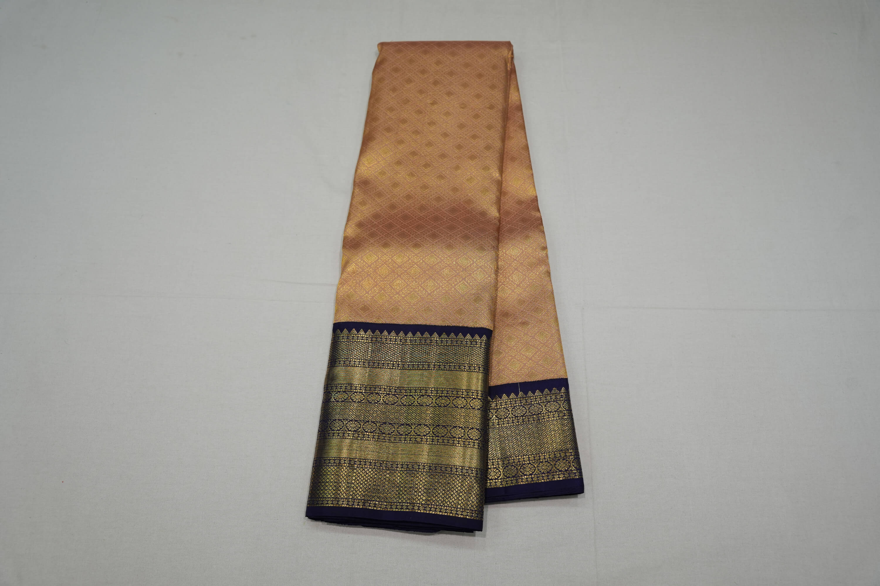 Dark Beige Bridal Kanjivaram Silk Saree SS6936