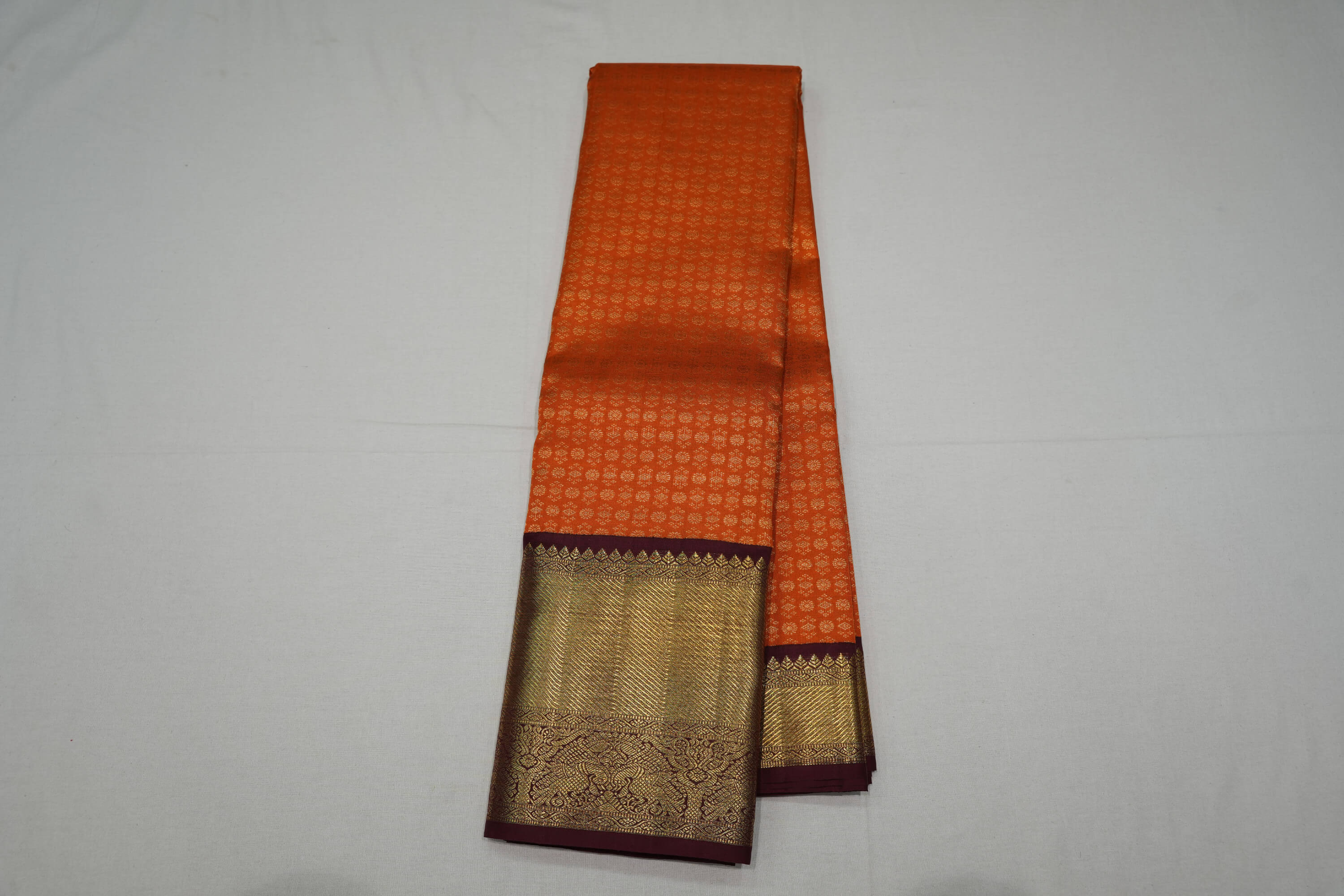 Fanta Orange Bridal Kanjivaram Silk Saree SS6935