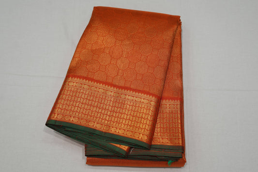 Fanta orange vintage kanchipuram silk saree