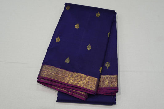 Navy blue vintage kanchipuram silk saree