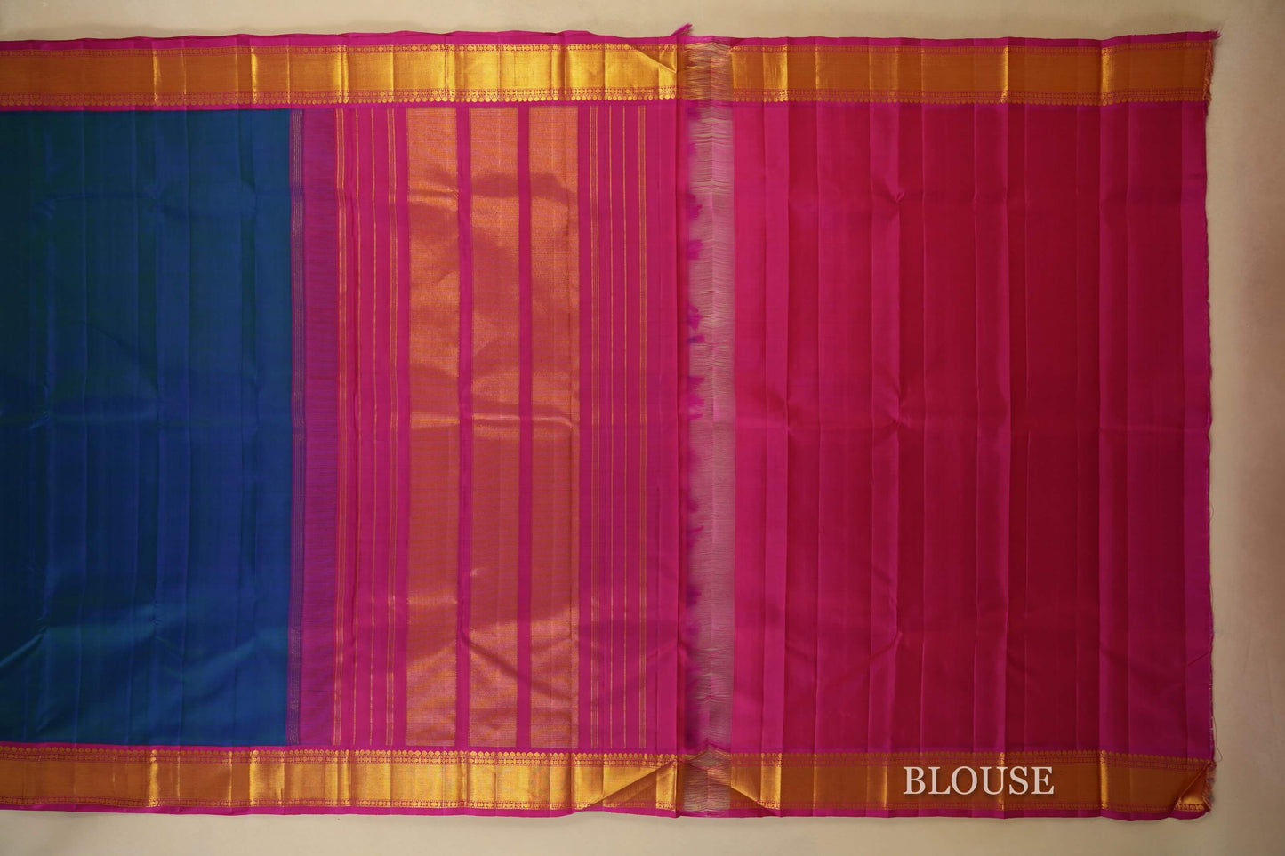 Peacock Green Vintage Kanjivaram Silk Saree  blouse