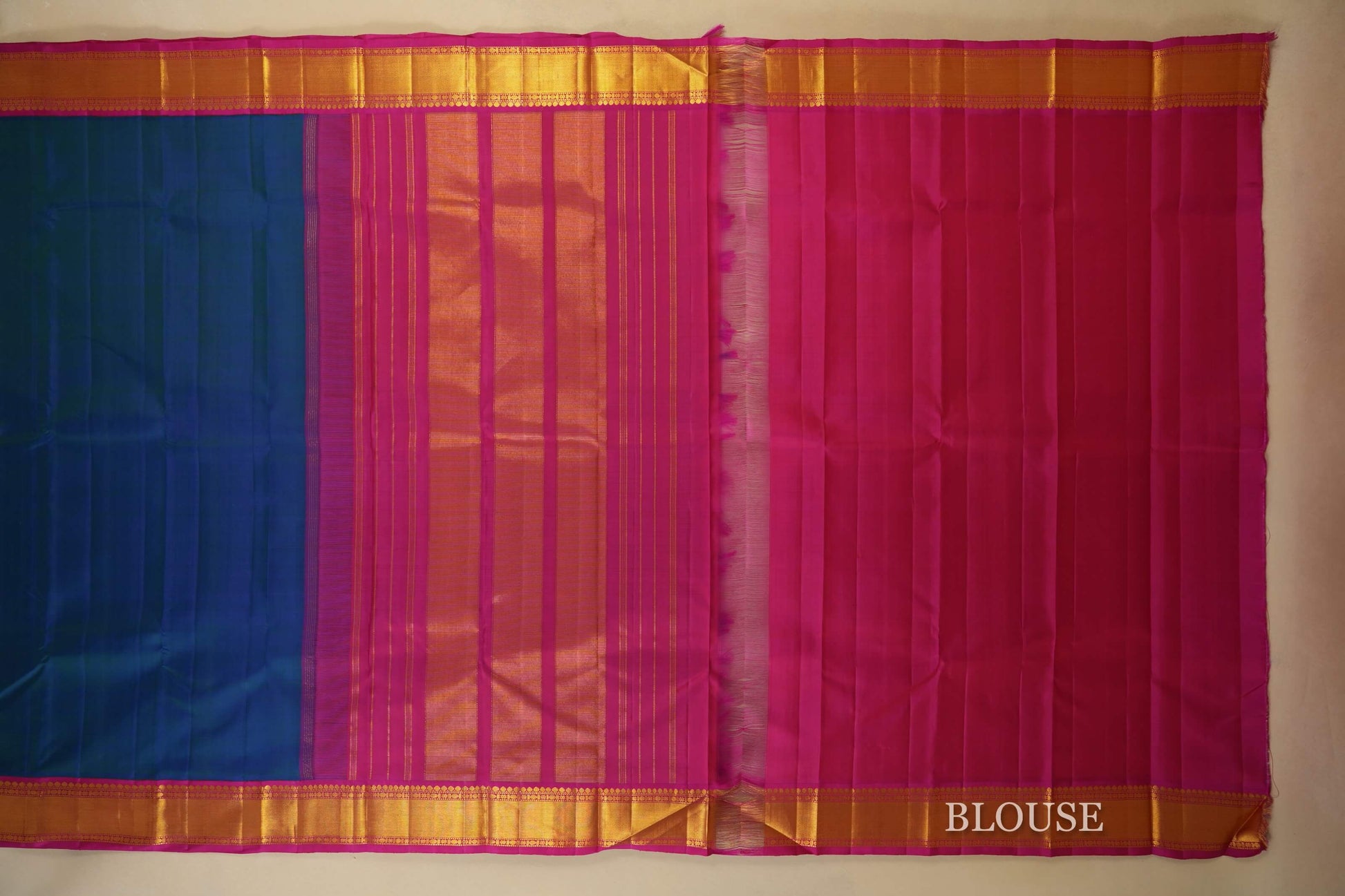 Peacock Green Vintage Kanjivaram Silk Saree  blouse