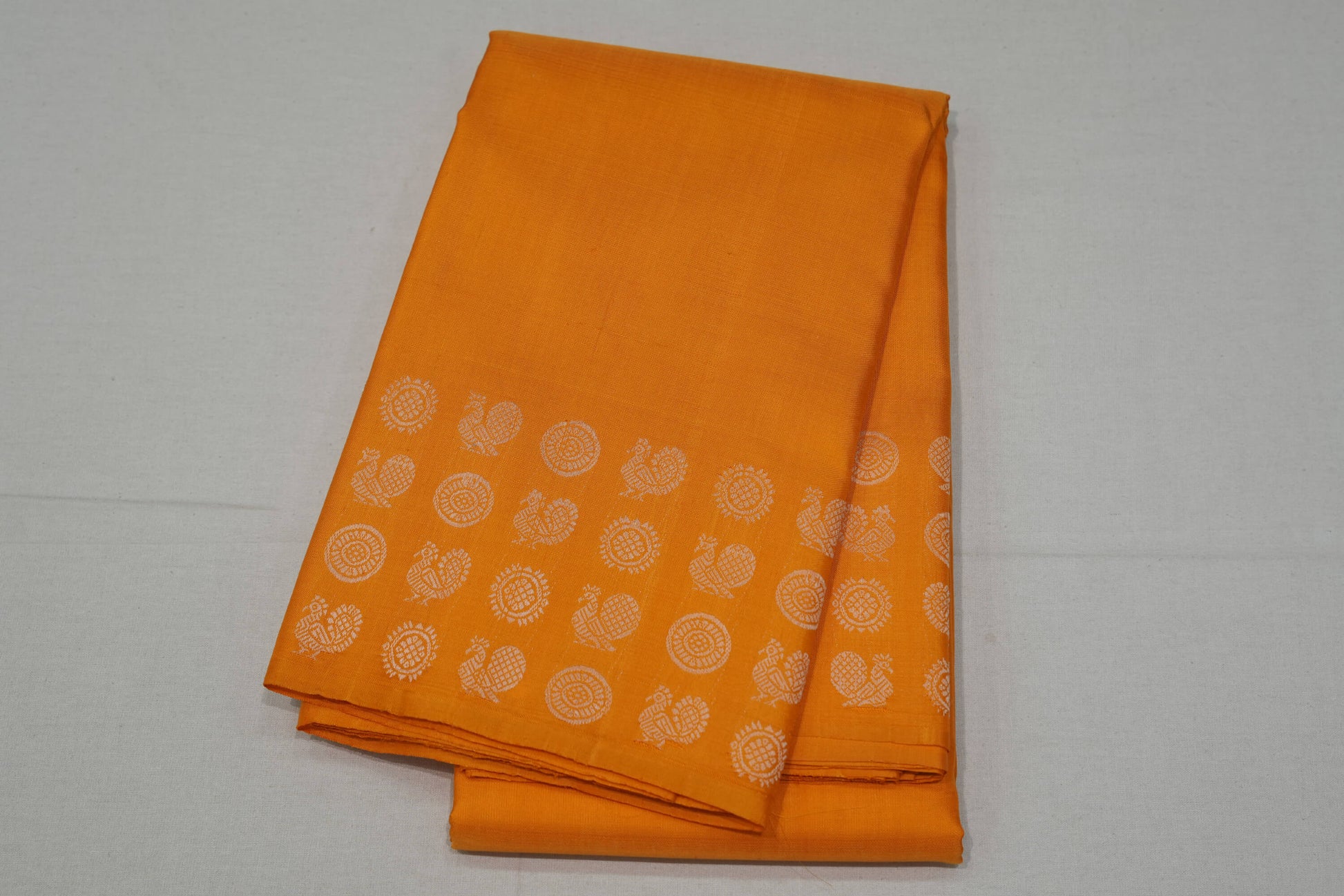 Mango yellow vintage kanchipuram silk saree