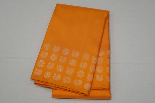 Mango yellow vintage kanchipuram silk saree