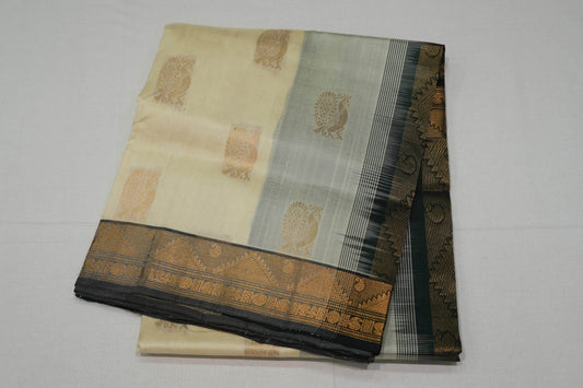 Off-white silk cotton saree