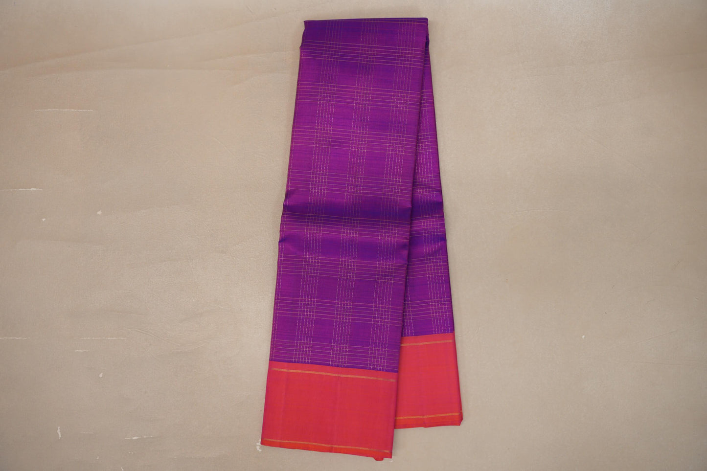Online Dual Tone of Pink and Blue with Orangish Pink Borders Vintage Kanjivaram Silk Saree