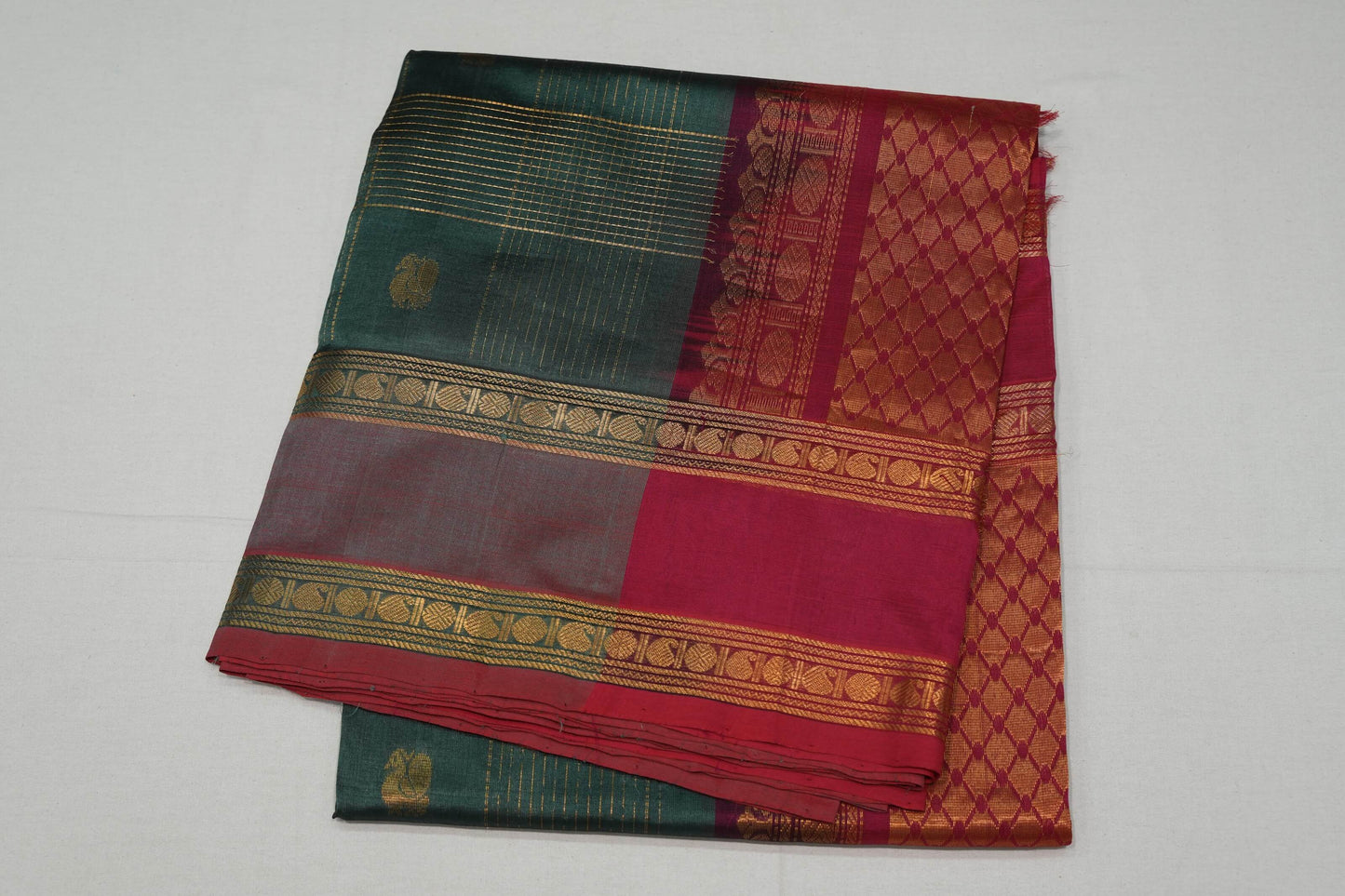 Grey silk cotton saree