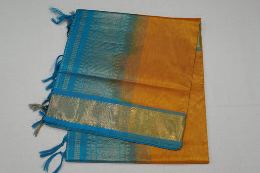 Mustard silk cotton saree