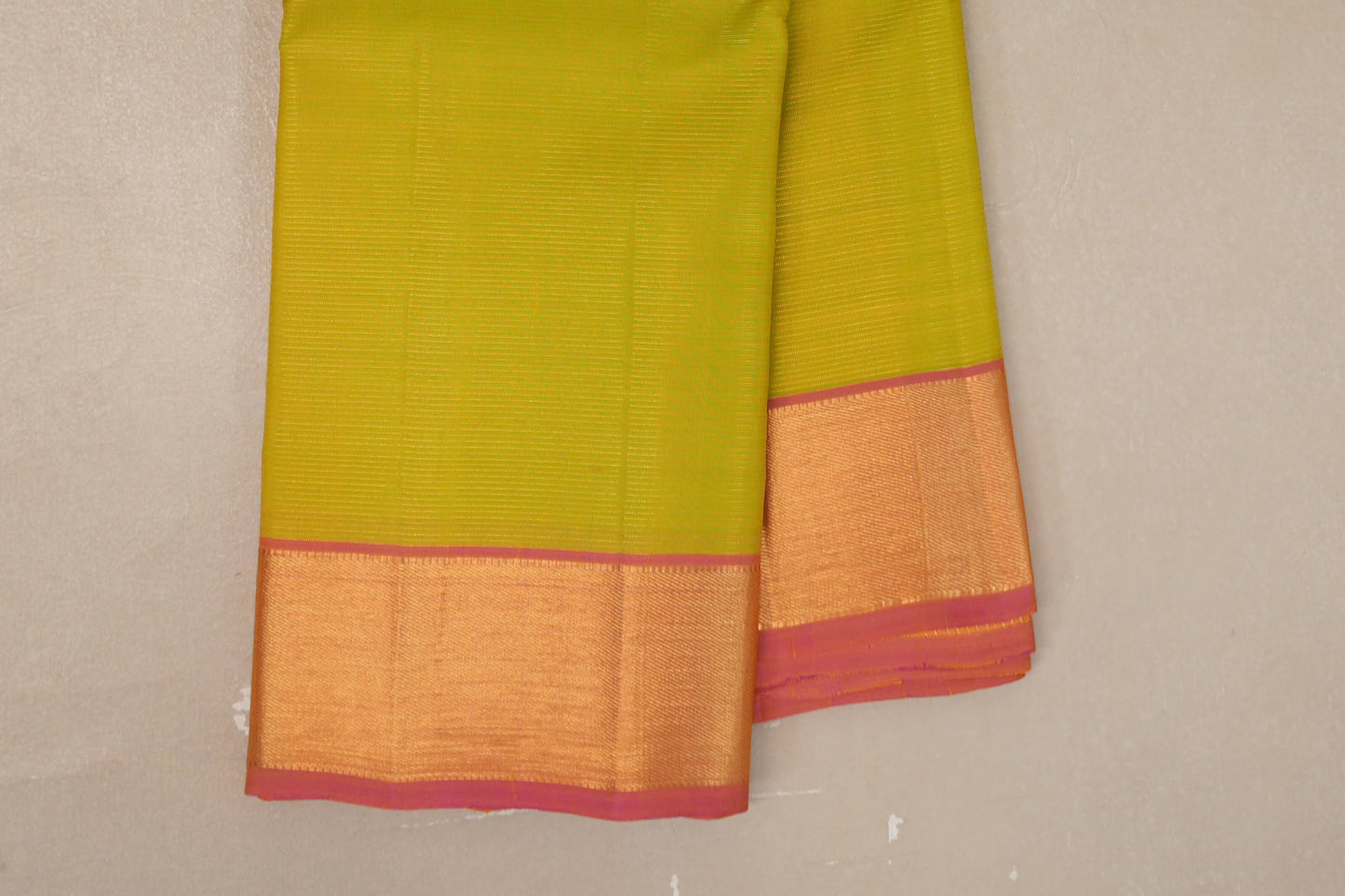 Yellowish Green Vintage Kanjivaram Silk Saree borders