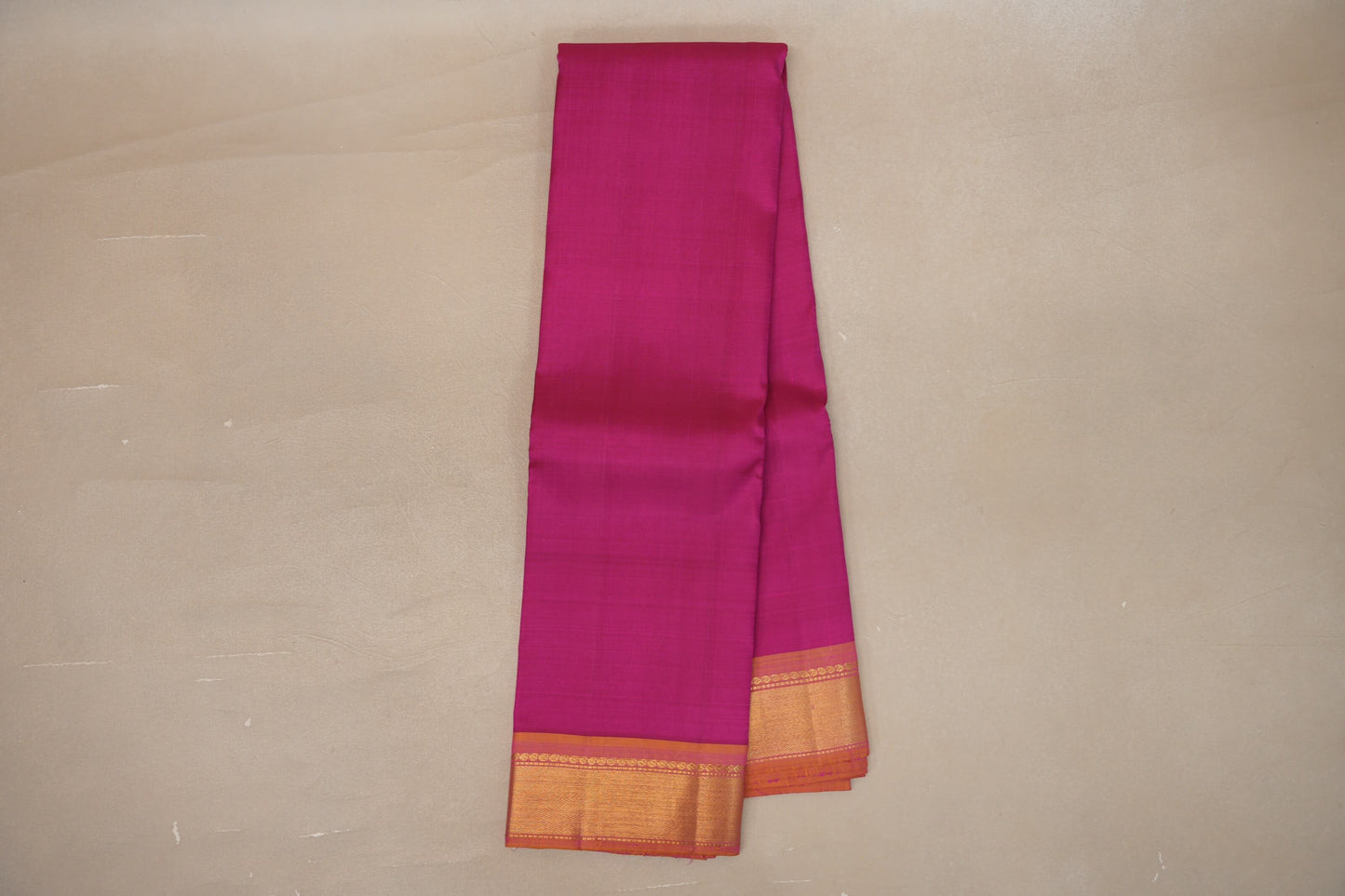 Online Magenta with Dual Tone of Pink and Mustard Borders Vintage Kanjivaram Silk Saree 