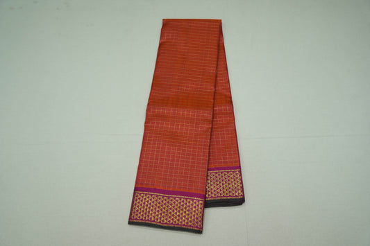 Checked kanchipuram silk saree