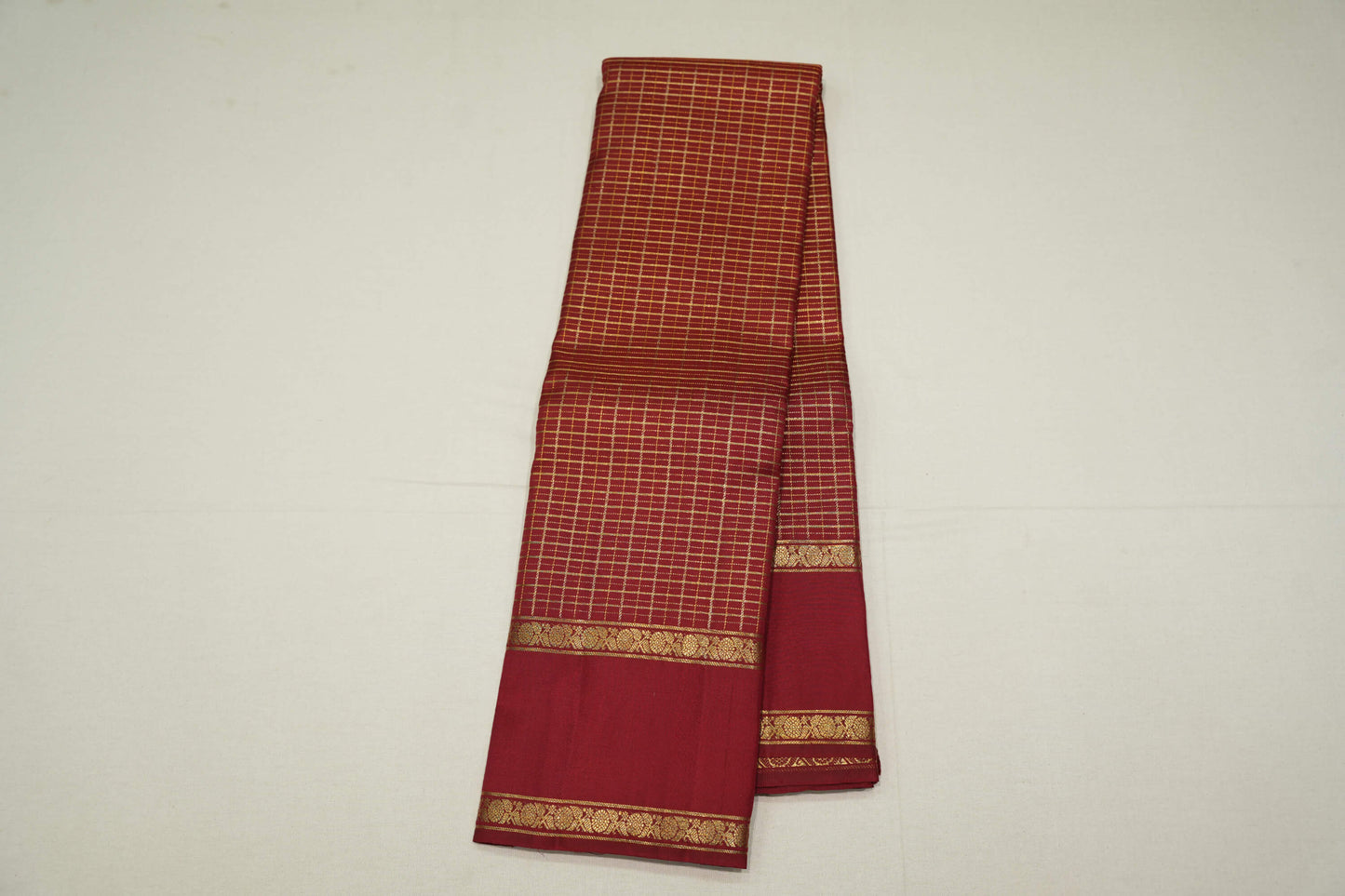 Checked kanchipuram silk saree