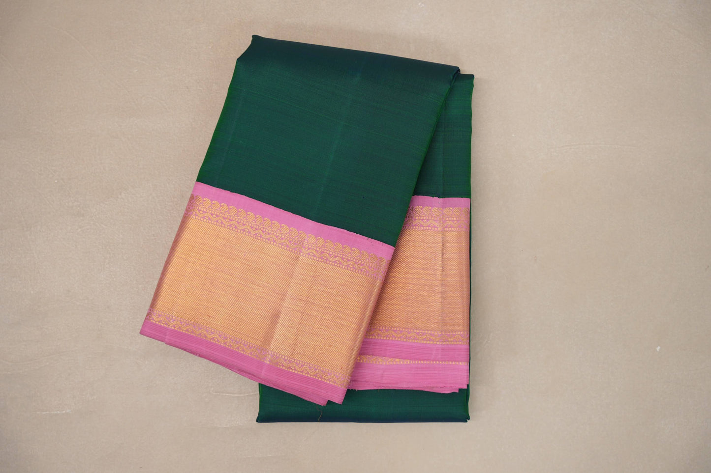 Dual Tone Peacock Green and Violet Vintage Kanjivaram Silk Saree SS9373