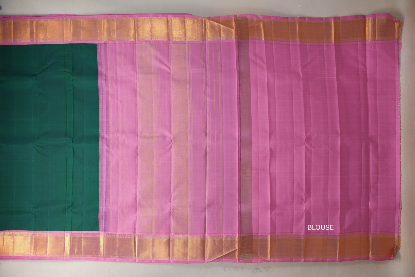 Dual Tone Peacock Green and Violet Vintage Kanjivaram Silk Saree SS9373