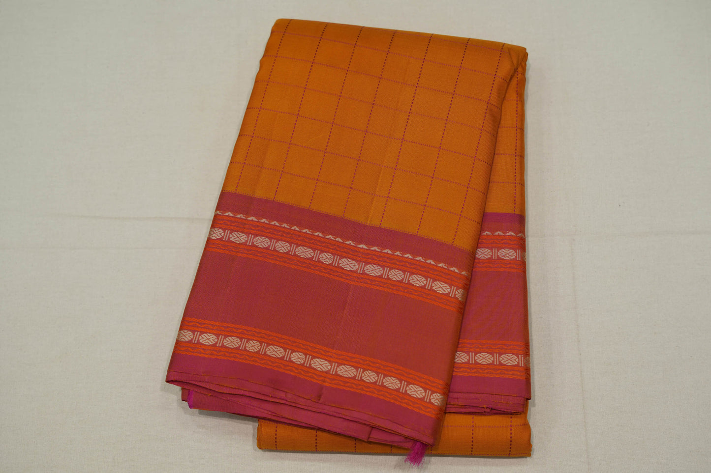 Mustard vintage kanchipuram silk saree