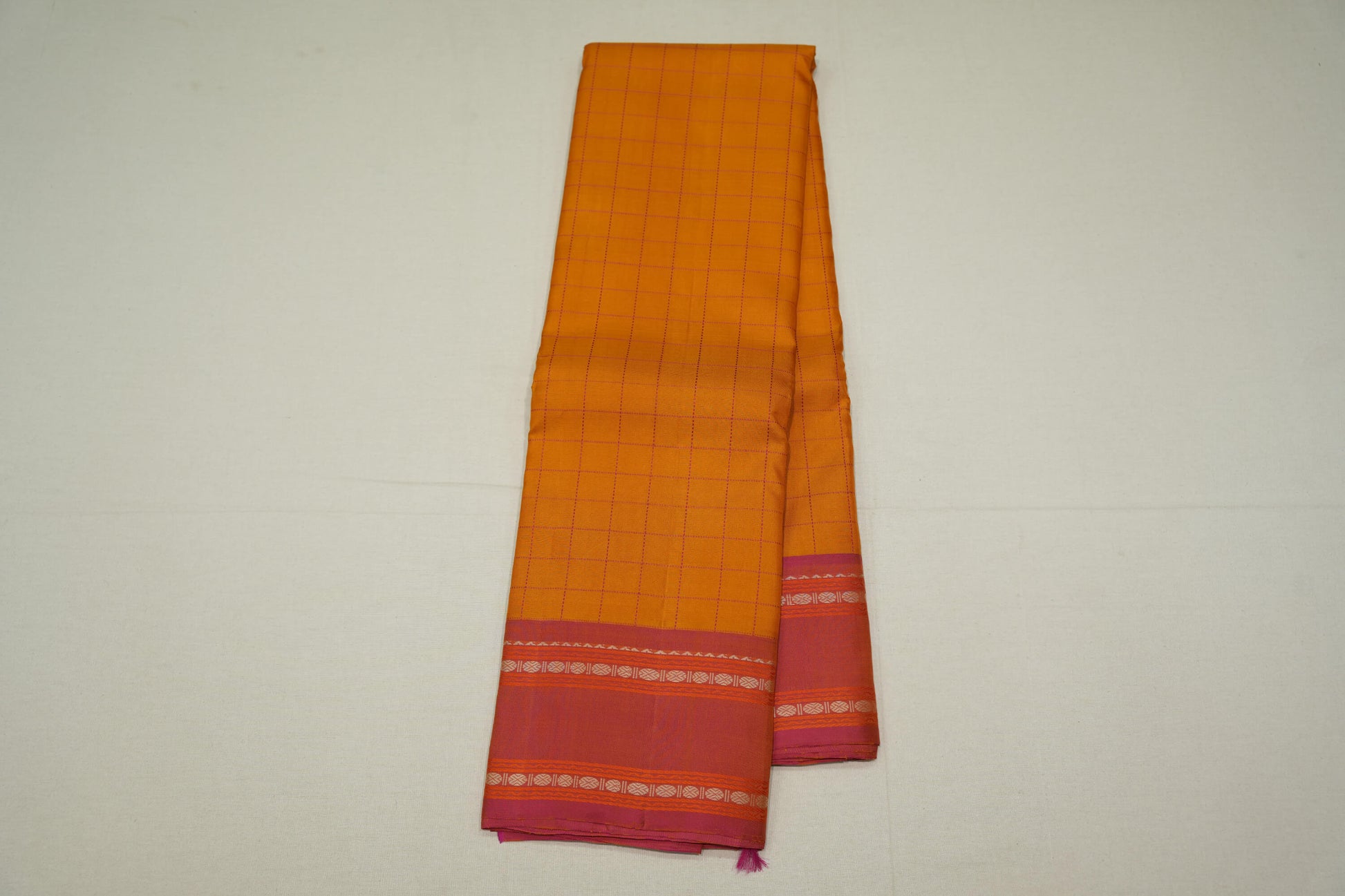 Checked kanchipuram silk saree