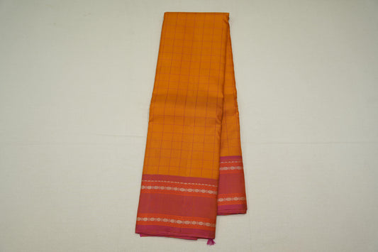 Checked kanchipuram silk saree