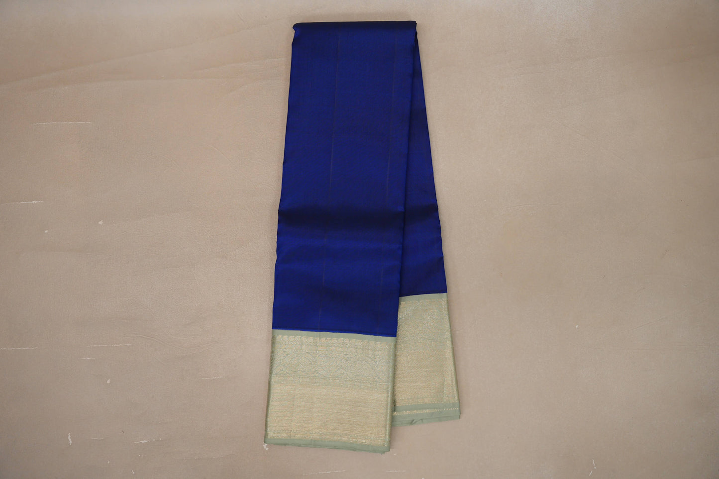 Bright blue with Sage Green borders Vintage Kanjivaram Silk Saree SS9376