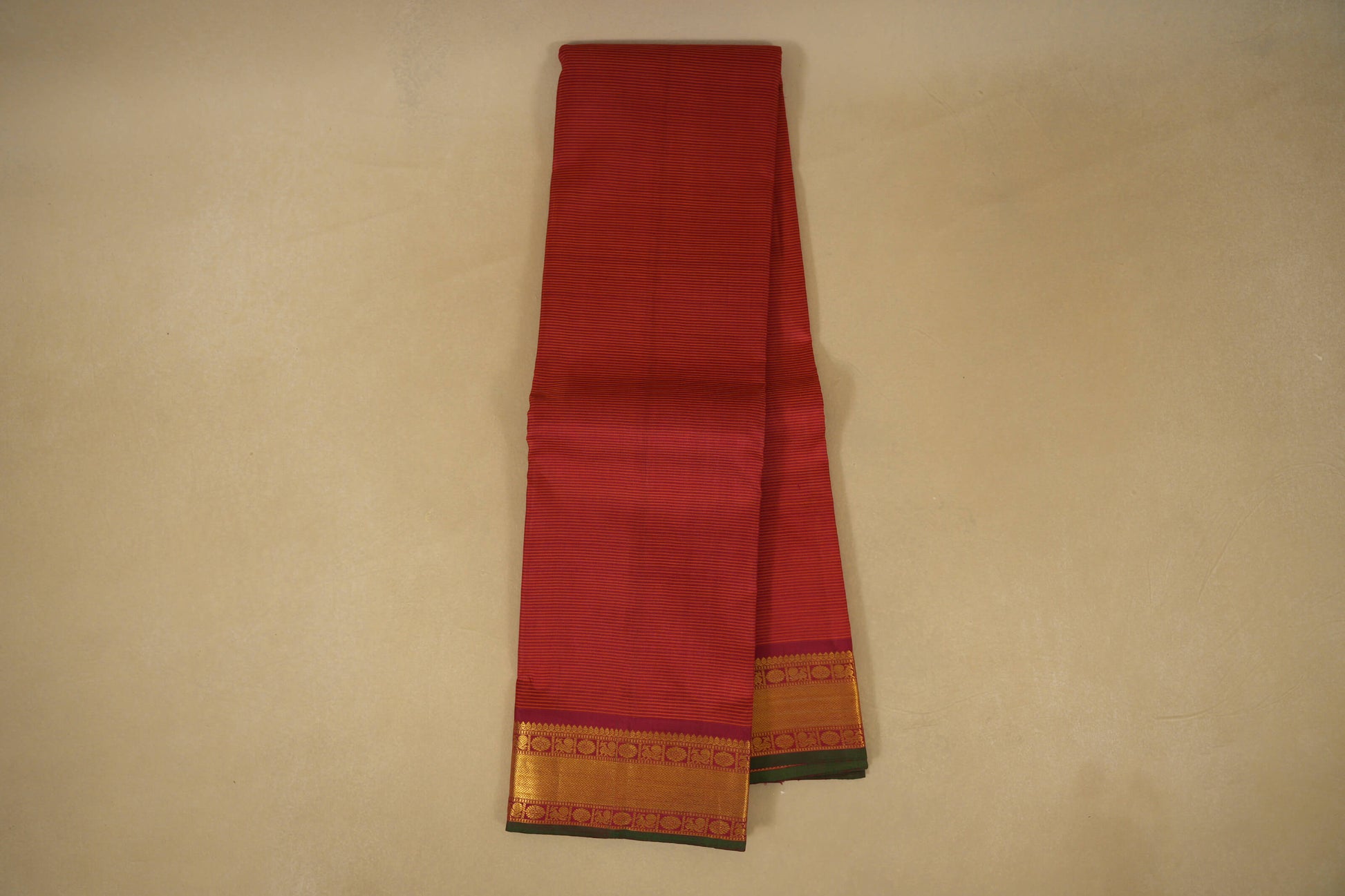 Online Rust with Maroon Borders Vintage Kanjivaram Silk Saree
