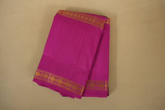 Magenta with Pink Borders Vintage Kanjivaram Silk Saree