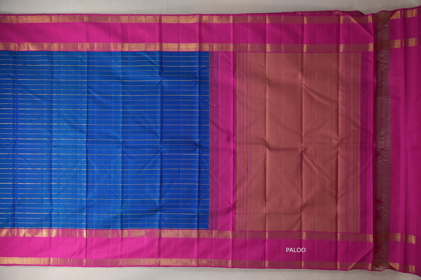 Dual Tone Green and Classic Blue Vintage Kanjivaram Silk Saree SS9379
