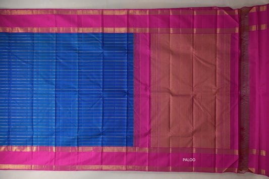 Dual Tone Green and Classic Blue Vintage Kanjivaram Silk Saree SS9379
