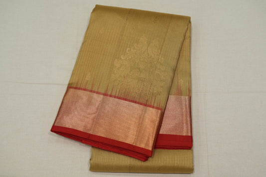 Elaichi green light weight kanchipuram silk saree