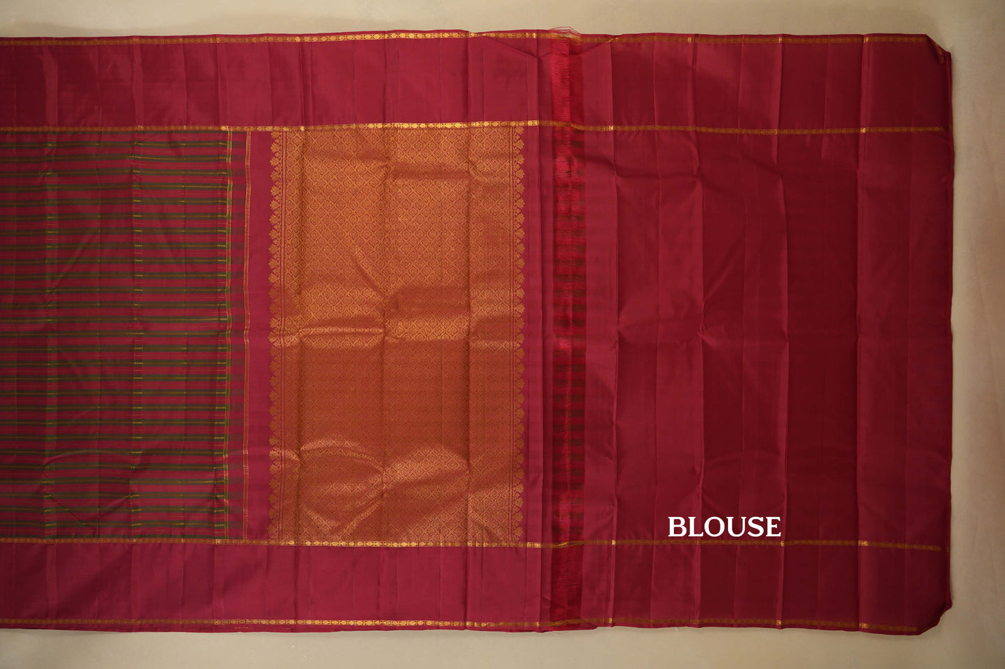 Maroon Vintage Kanjivaram Silk Saree blouse