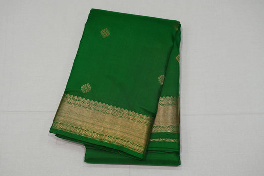 Green light weight kanchipuram silk saree